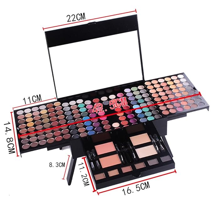 Pure Vie All-in-One Holiday Gift Makeup Set Essential Starter Bundle Include Eyeshadow Palette Lipgloss Concealer Blush Eyebrow Foundation Face Powder Eyeliner Pencil - Make up Kit for Women Full Kit-Velvo Beauty