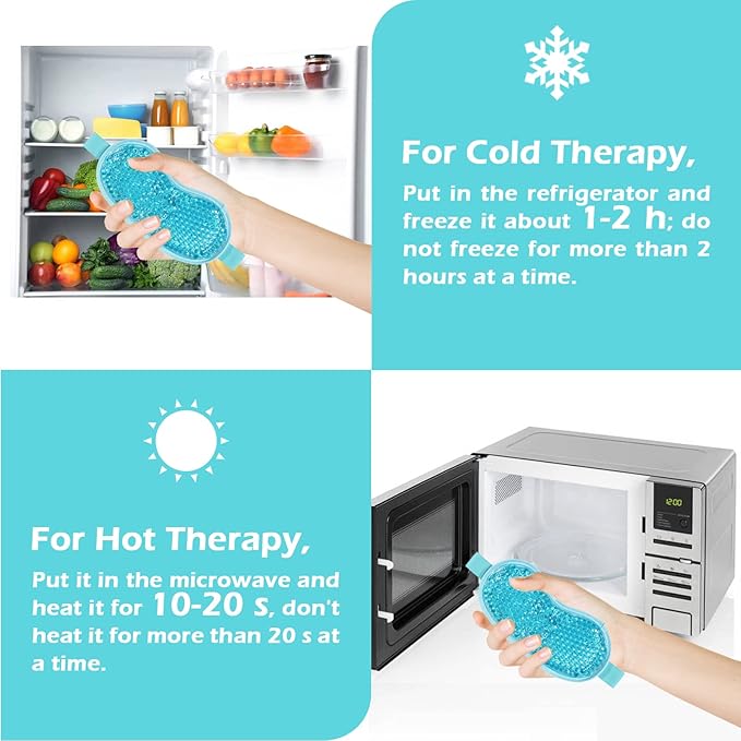 Permotary 2PCS Ice Gel Eye Mask Hot Cold Therapy Cooling Gel Beads Eye Mask,Reusable Hot Cold Compress Ice Eye Pack for Puffiness/Dark Circles/Eye Bags/Dry Eyes/Headaches/Migraines/Stress Relief-Velvo Beauty