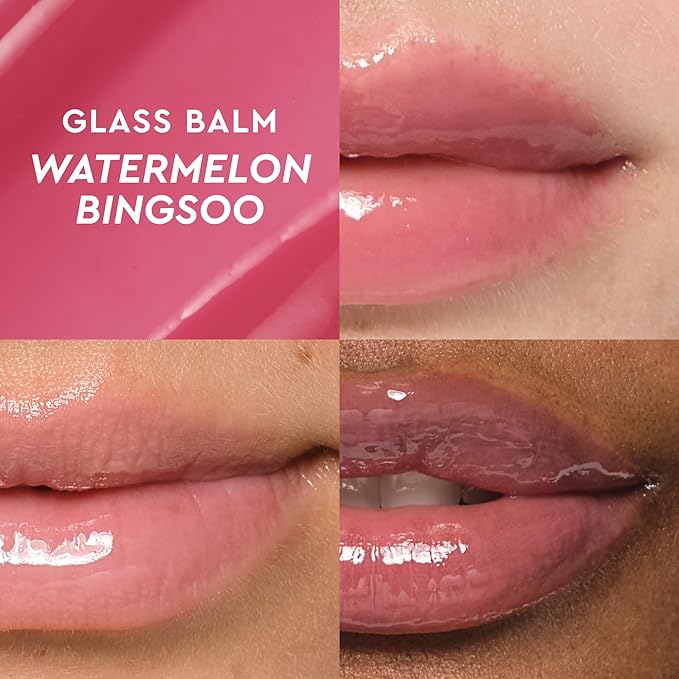 Glow Recipe Glass Balm Lip Treatment - 12Hr Hydrating Lip Balm & Moisturizer with Hyaluronic Acid to Smooth, Plump & Protect from Dryness - Sheer Soft Pink Tint, Watermelon Bingsoo (15 ml)-Velvo Beauty