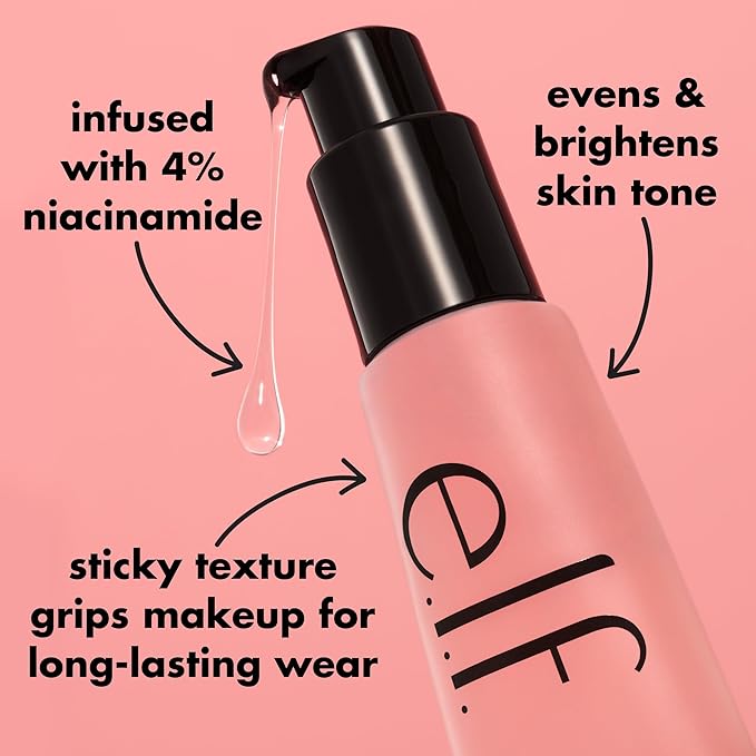 e.l.f. Power Grip Primer + 4% Niacinamide, Gel-Based & Hydrating Face Primer, Evens Skin & Brightens, Grips Makeup, Vegan & Cruelty-Free, 0.8 Fl Oz-Velvo Beauty
