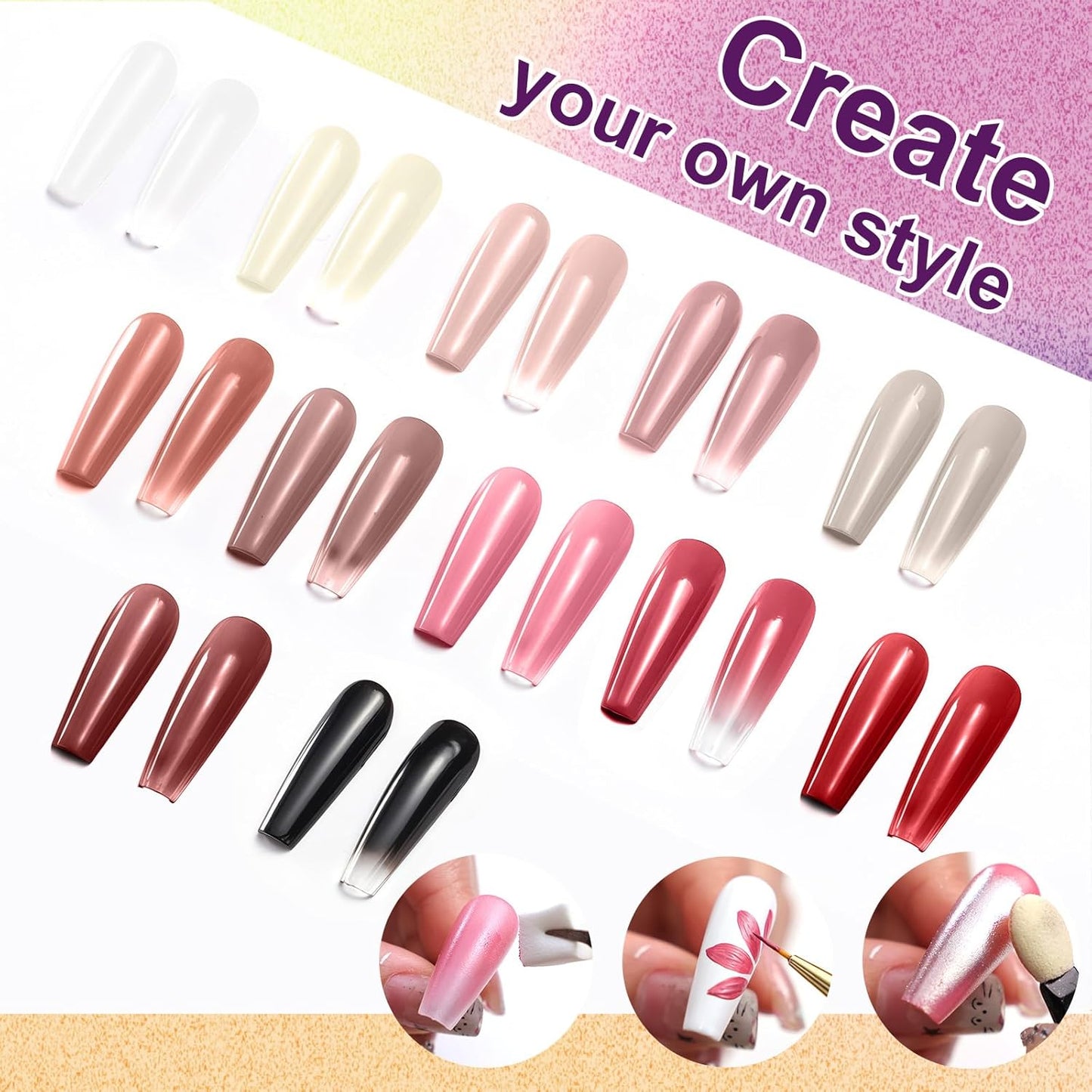 Gradient Painting Gel, 12 Colors Ombre Gel Nail Polish for Pigmented Pat Painting Gel French Manicure No-wipe Soak of UV DIY Art Home Salon Palette Chiffon Hues-Velvo Beauty