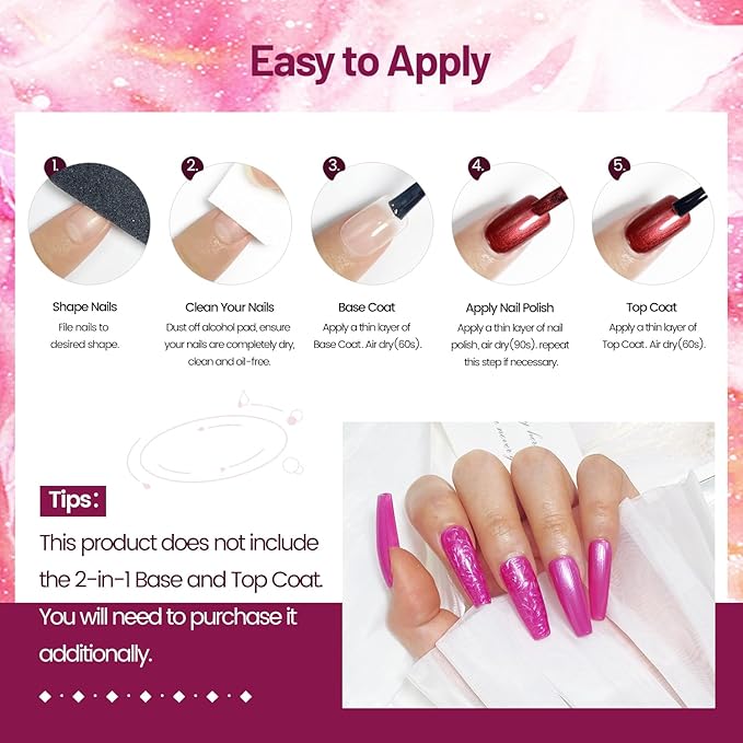 10ml 6 Colors Red Glitter Nail Polish Set Glitter Rose Red Pink Deep Purple Series Nail Polish Gifts for Women-Velvo Beauty