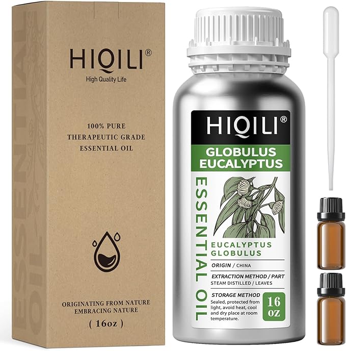 HIQILI Eucalyptus Essential Oil for Spray, Diffuser & Skin, 100% Pure Undiluted - 16 Fl Oz-Velvo Beauty