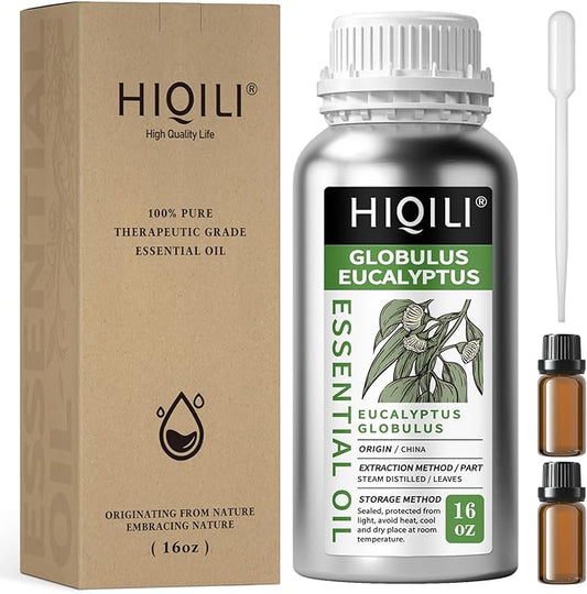 HIQILI Eucalyptus Essential Oil for Spray, Diffuser & Skin, 100% Pure Undiluted - 16 Fl Oz-Velvo Beauty