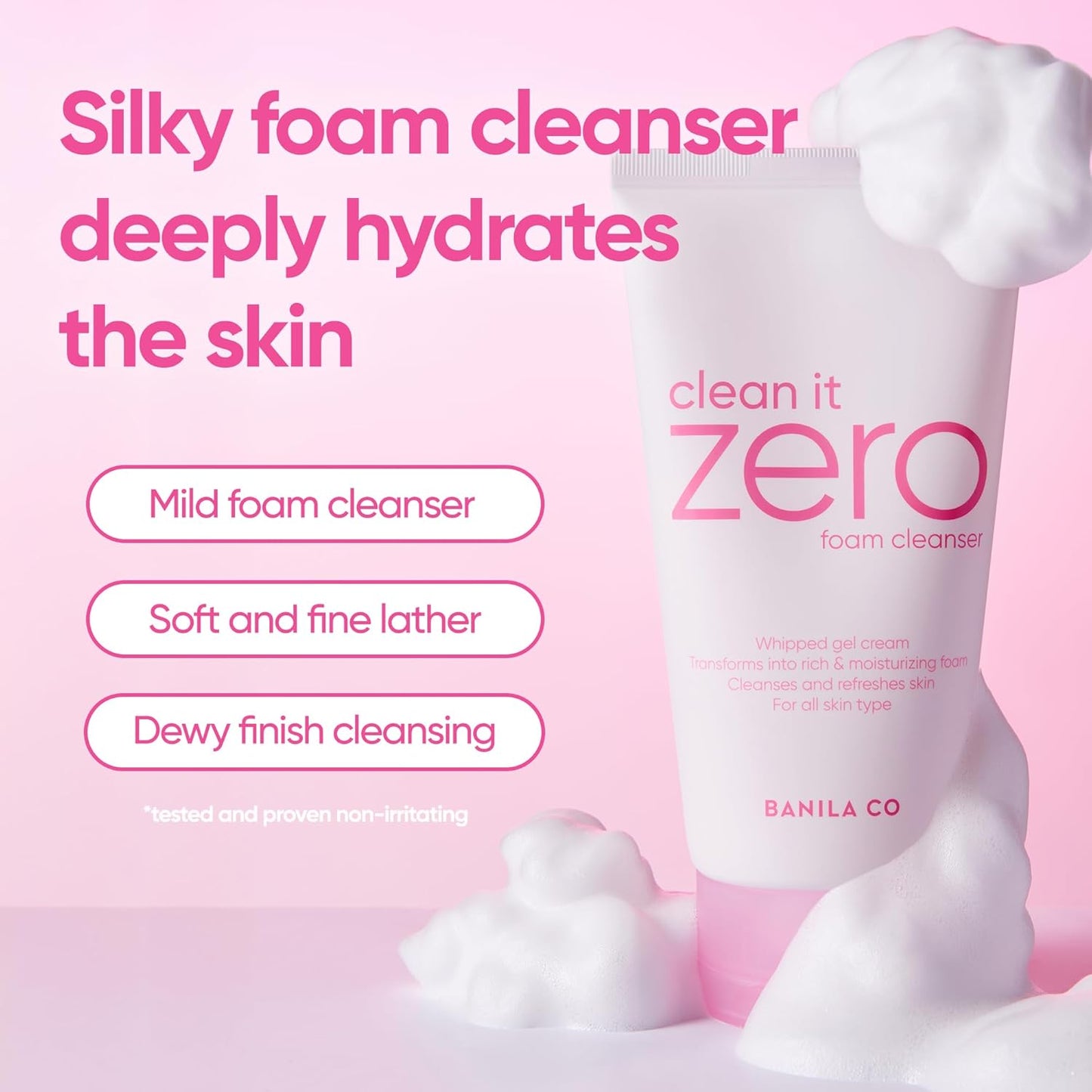 BANILA CO NEW Clean It Zero Foam Cleanser | All Skin Types | Creamy Foam Cleansing with Natural Herbs (150ml / 5.07 fl.oz)-Velvo Beauty