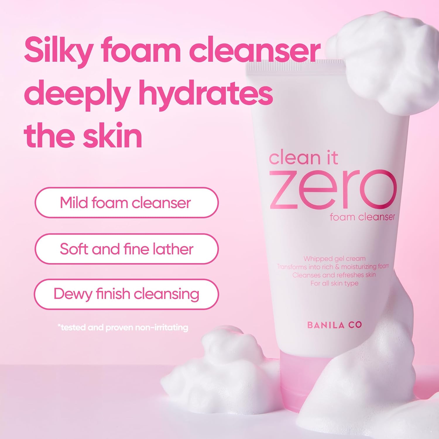 BANILA CO NEW Clean It Zero Foam Cleanser | All Skin Types | Creamy Foam Cleansing with Natural Herbs (150ml / 5.07 fl.oz)-Velvo Beauty