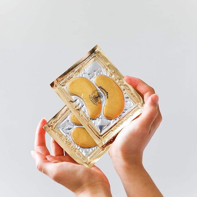 Under Eye Patches & Masks (18 Pairs) - All Natural Anti Aging Treatment for Bags, Puffiness, Wrinkles, & Dark Circles - 24K Gold, Collagen, Hyaluronic Acid, Hydrogel - Formulated in San Francisco-Velvo Beauty