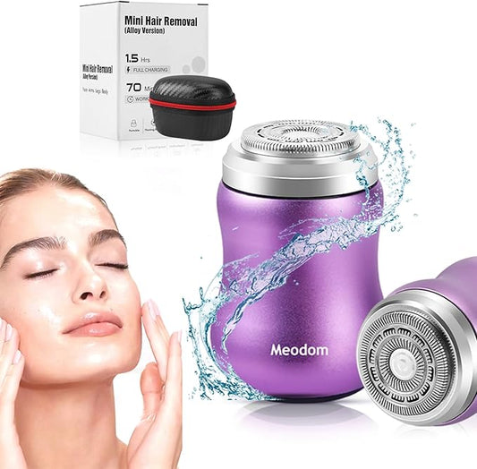 Facial Hair Removal for Women, Painless Womens Epilator Hair Remover with Waterproof USB Rechargeable, Cordless Electric Razor/Shaver for Bikini,Upper Lip,Arm,Legs,Peach Fuzz (Purple)-Velvo Beauty