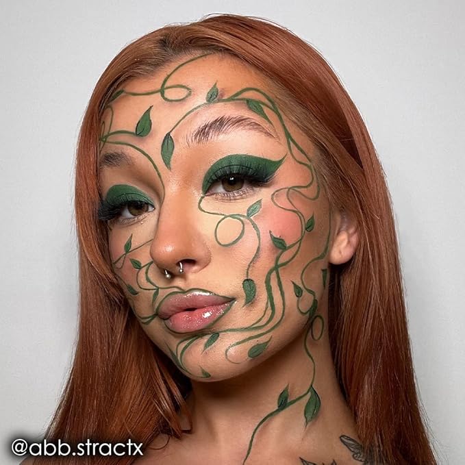 Mehron Makeup Paradise Makeup AQ Refill Size | Stage & Screen, Face & Body Painting, Cosplay, and Halloween | Water Activated Face Paint, Body Paint, Cosplay Makeup .25 oz (7 ml) (DARK GREEN)-Velvo Beauty