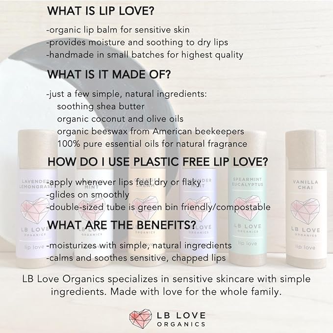 Plastic Free Lip Love | Jumbo Organic Lip Balm | Organic Beeswax and Plant Based | Zero Waste Natural Lip Balm (Vanilla Chai)-Velvo Beauty
