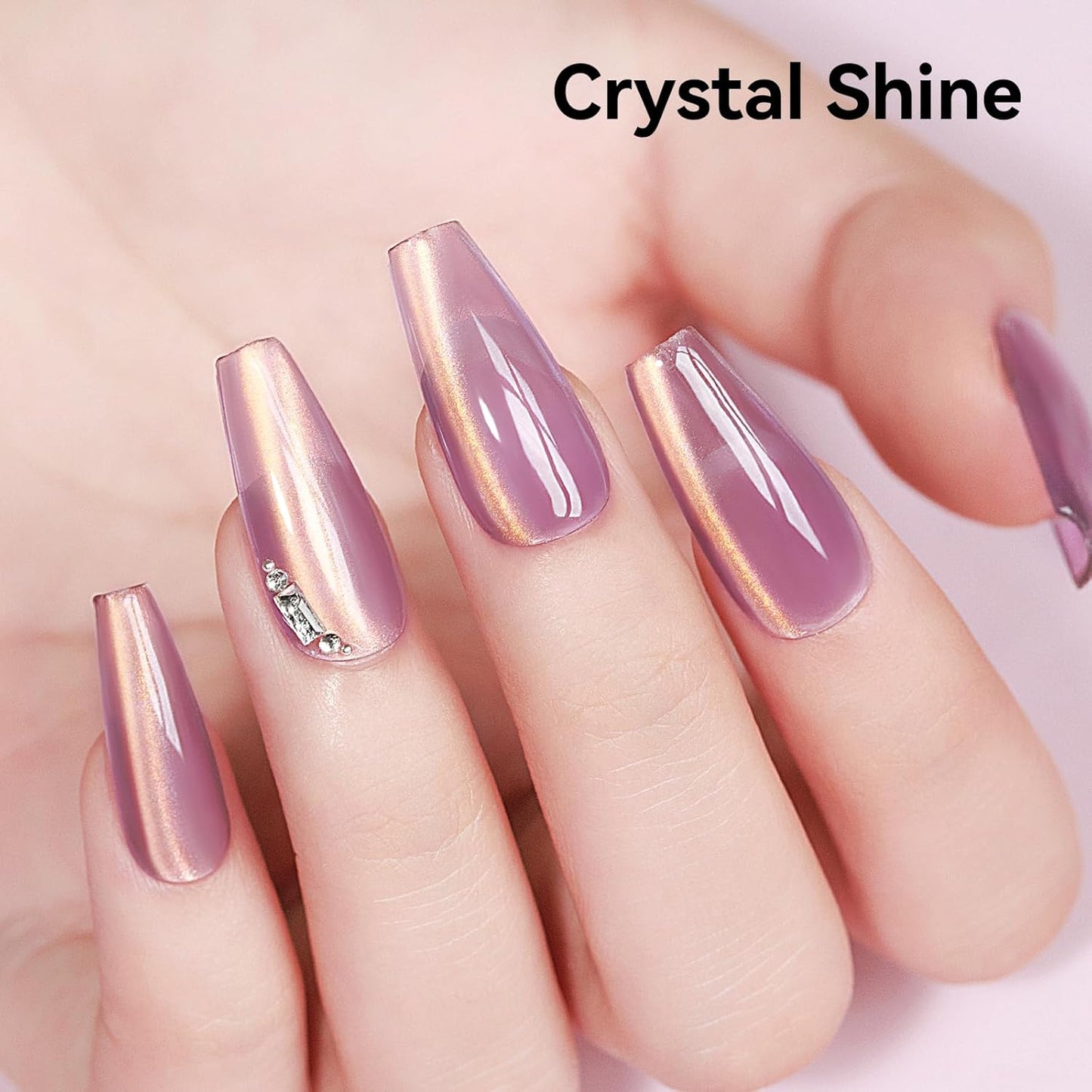 Cat Eye Gel Polish Light Purple Glass Jelly Magnetic Nail Polish Gel Smoothie Glitter Gloss Shine Mauve Color Velvet UV Gel Polish For Nail Art Manicure DIY At Home 12ml-Velvo Beauty