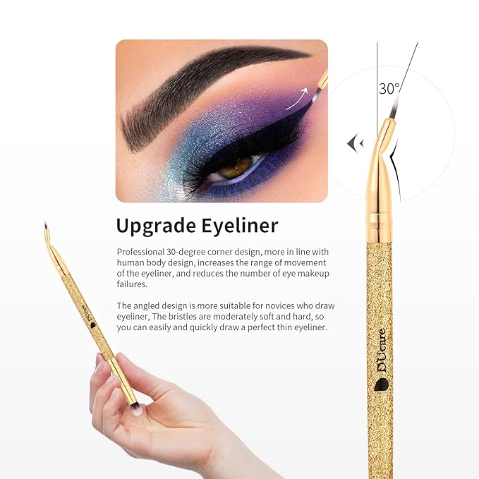 DUcare Eyeshadow Brushes Set Duo End Eye Makeup Brushes Professional Eyeshadow Brush set 5Pcs Travel Concealer Eyebrow Eyelash Eye Liners Blending-Velvo Beauty