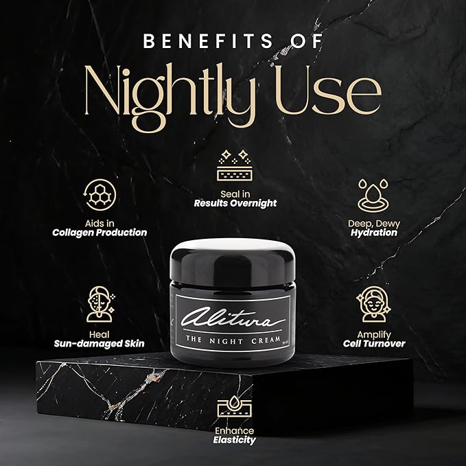 Alitura Hyaluronic Acid Anti-Aging Night Cream – Hydrating Face Moisturizer with 10% Hyaluronic Acid & Superfoods – Wrinkle Cream for Women & Men – Anti-Wrinkle Night Cream for Radiant, Youthful Skin-Velvo Beauty