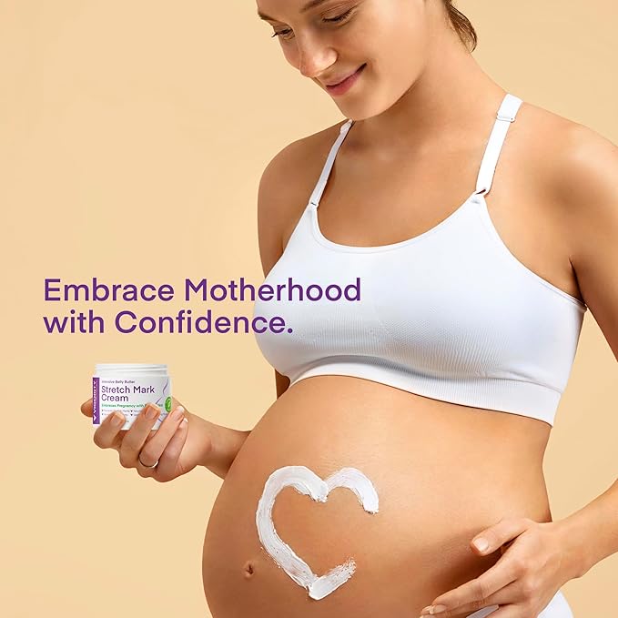 Stretch Mark Cream for Pregnancy: Stretch Mark Treatment - Belly Butter For Pregnant Women - Massage Lotion To Prevent And Repair Maternity Stretch Marks Scar - 4 Oz-Velvo Beauty