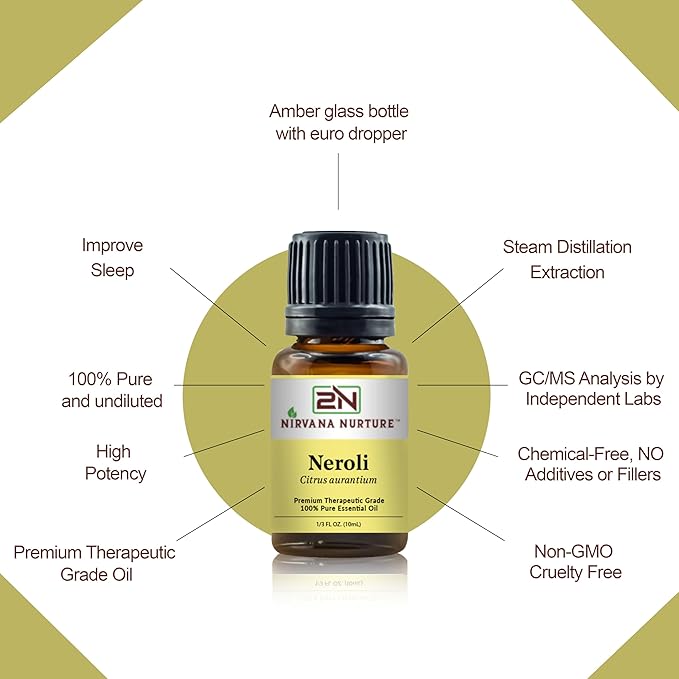 Neroli Essential Oil 100% Pure Premium Therapeutic Grade, Undiluted - Aromatherapy Diffuser for Calm and Relaxation, Skin Care, Hair Care-Velvo Beauty