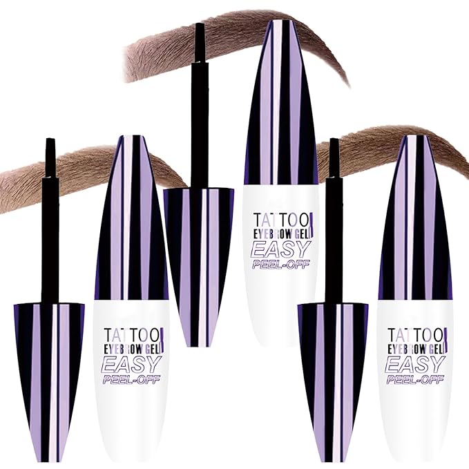 Tattoo Eyebrow Gel Easy Peel Off, Peel Off Eyebrow Tint, Easy Peel off Eyebrow Gel, Peel Off Eyebrow Tint, Waterproof & Sweatproof for All Skin Types (3 pcs)-Velvo Beauty