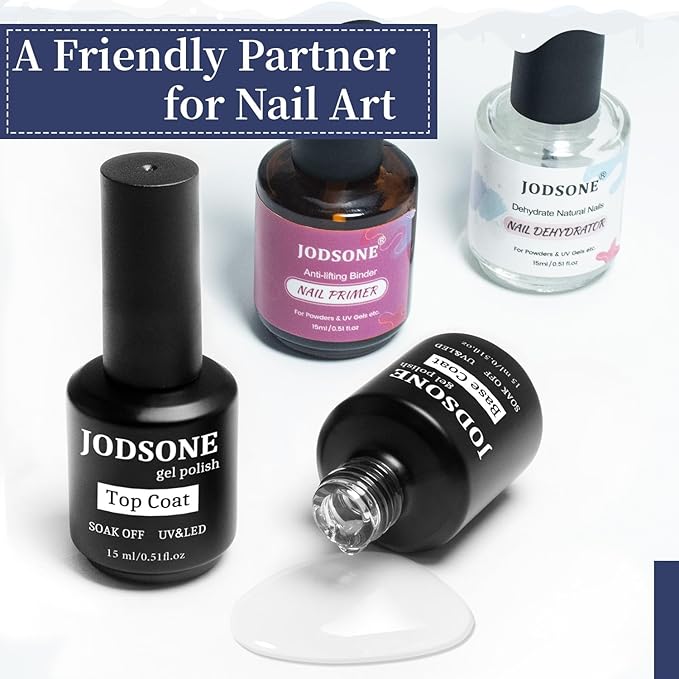 JODSONE 4 Bottles of 15 Capacities of Nail Dehydrator Nail Primer Base Top Coat Long Lasting and Easy to Apply Large Bottle-Velvo Beauty