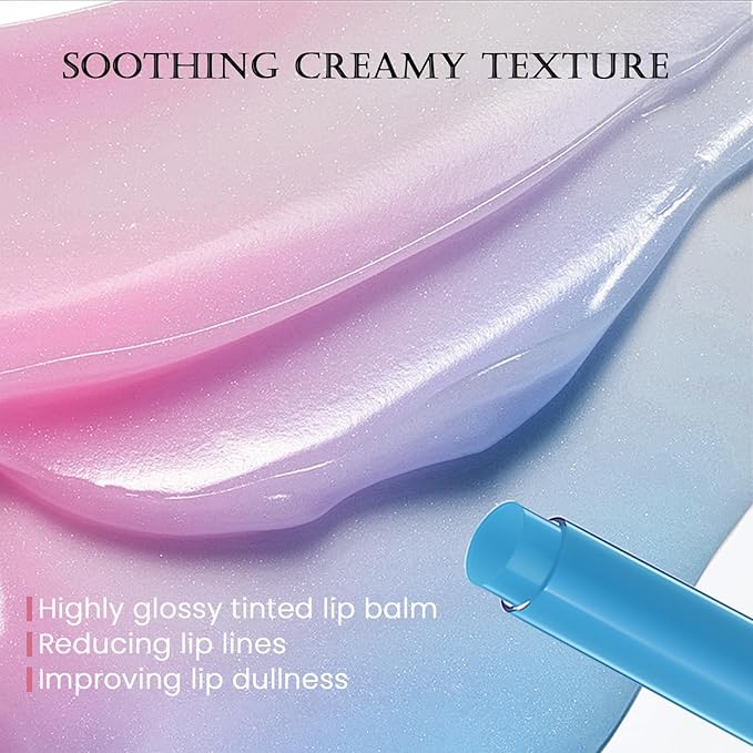 DAGEDA Tinted Lip Balm, Moisturizing Magic Color Changing Lipstick, Soothing Hydrating Lip Balm Tinted, Glossy Lip Plump Gloss Butter Balm, Lightweight, Non-Greasy, 05-Velvo Beauty