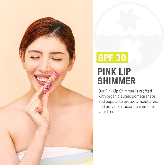 Raw Elements Organic Pink Lip Shimmer Zinc Oxide SPF 30+, 0.15oz-Velvo Beauty