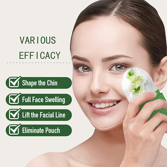 XHJRI Ice Roller Massager for Face, Eyes and Neck - Naturally Condition Skin, De-Puff Eye Bags, Reduce Migraine Pain - Reusable Silicone Ice Mold (Green)-Velvo Beauty