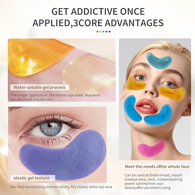 MOND'SUB Premium Under Eye Patches, Gel Eye Patches Hydrating & Refresh for Puffy Eyes, Under Eye Bags & Dark Circles, Natural Collagen Eye Gels Pads, Crystal Anti-Aging Eye Mask (Lavender purple)-Velvo Beauty