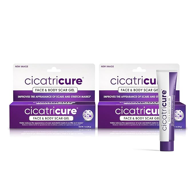 Cicatricure Advanced Scar Gel for Face & Body - Proven Results in 2 Weeks, Scar Treatment for Surgical Scars, Stretch Marks, Scars of Burns and Injuries, Acne Scar Treatment, 1 oz (28 g) - Pack of 2-Velvo Beauty