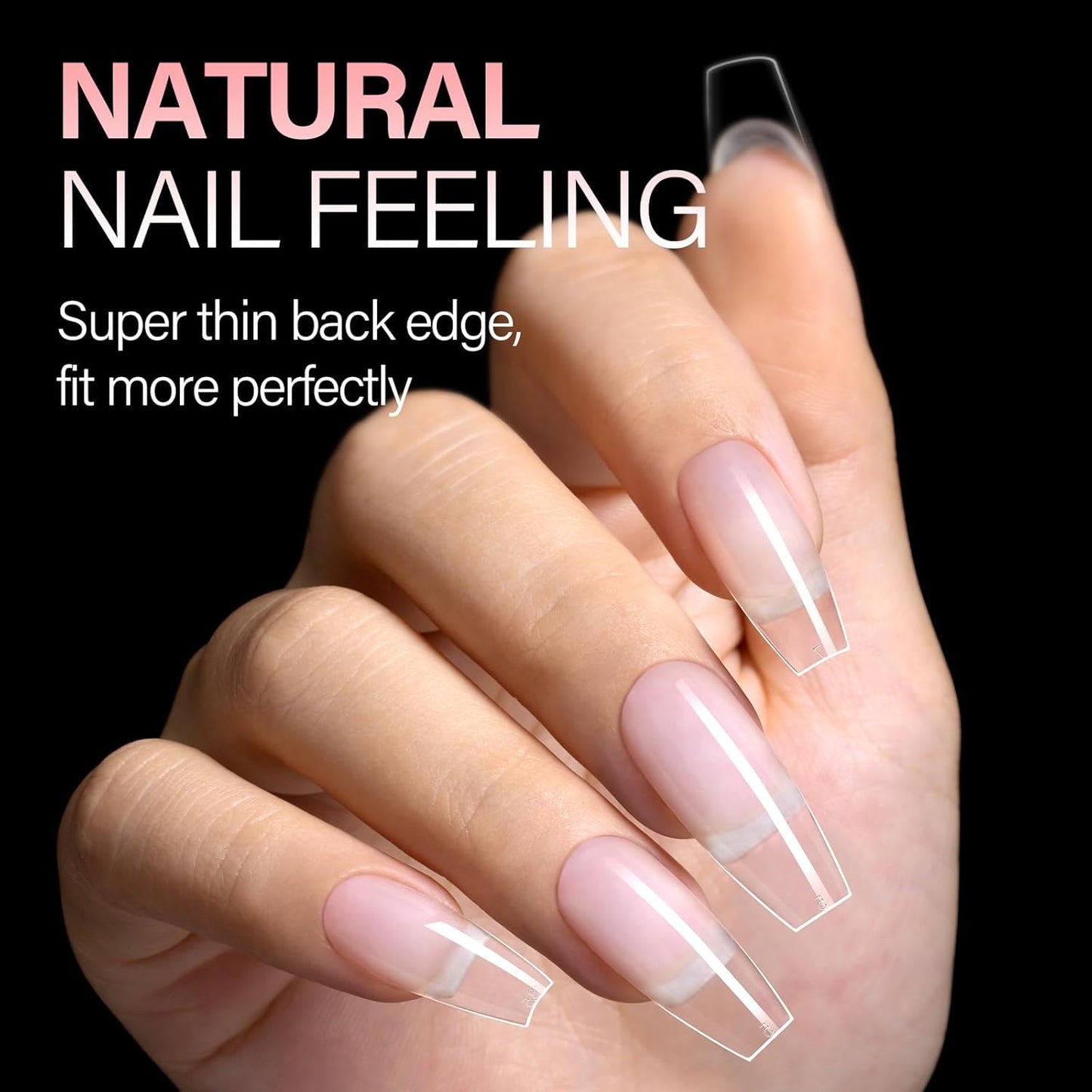 AILLSA Long Coffin Nail Tips - 450pcs Thickened Pre-shaped False Nail Tips Half Matte Nails Tips, Acrylic Fake Nails Extension for Home Salon DIY-Velvo Beauty