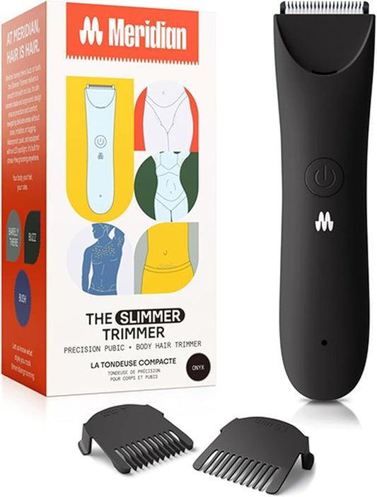 MERIDIAN Slimmer Trimmer – Electric Razor for Women, Bikini Line & Pubic Hair Trimmer, Rechargeable & Waterproof, Painless, Flawless Shave for Sensitive Skin, Gentle, Quiet & Travel-Friendly, Onyx-Velvo Beauty