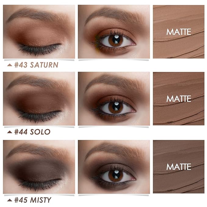 FOCALLURE 3 Pcs Cream Eyeshadow Stick,Matte Eyeshadow Pencil Crayon,Crease-proof Eye Shadow Brightener Sets,Long Lasting Eye Shadow Highlighter Stick Make up (Oh So Nude)-Velvo Beauty