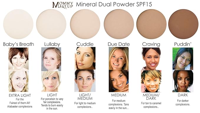 Mineral Dual Powder in Lullaby (Light) | 4-in-1 Pressed Mineral Foundation with SPF 15 for Flawless Glow & Soft Looking Skin | Oil Free, Talc Free, Gluten Free | 0.45 Oz | by Mommy Makeup-Velvo Beauty