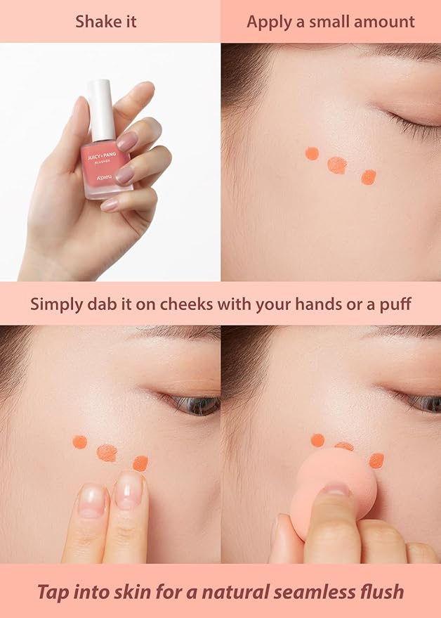A'PIEU JUICY-PANG WATER BLUSHER (CR01 - Peach) Korean Liquid Blush For Cheeks K Beauty Makeup-Velvo Beauty