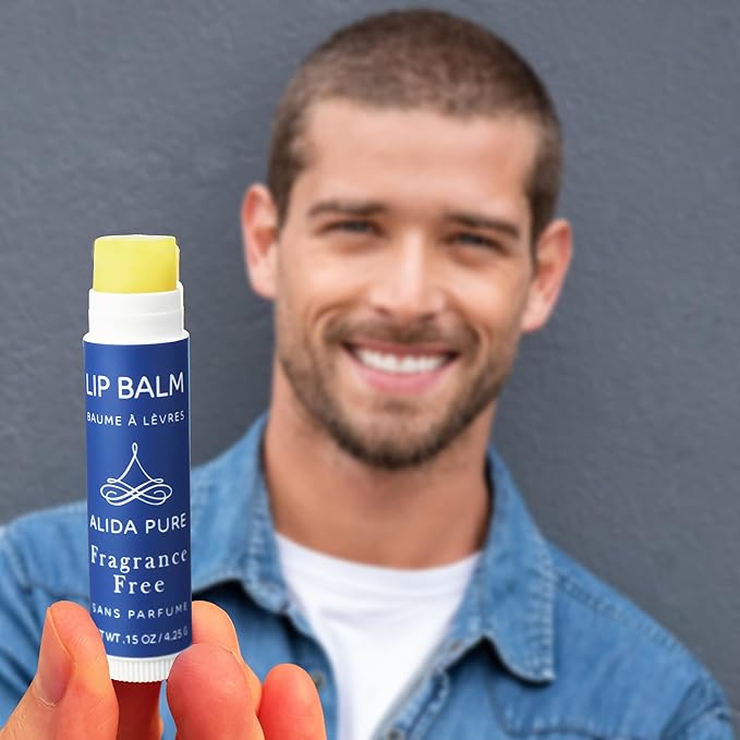 Fragrance Free Lip Balm, Vegan Lip Balm Set, Unscented, No Flavor, Beeswax Free, Organic Jojoba Oil, Avocado Oil, Vitamin E, Natural Moisturizer for Dry, Chapped, or Cracked Lips 5 Tube Set-Velvo Beauty