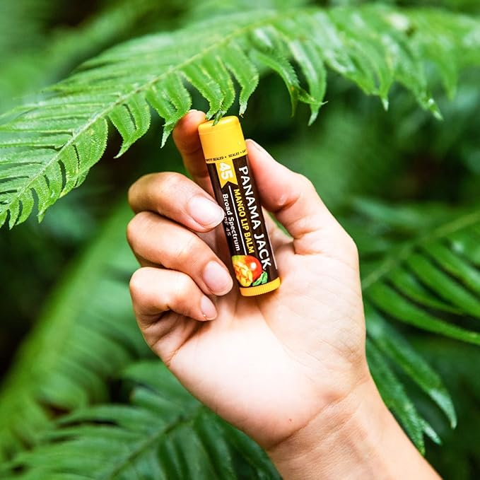 Panama Jack Sunscreen Lip Balm - SPF 45, Flavor Pack, Broad Spectrum UVA-UVB Sunscreen Protection, Prevents & Soothes Dry, Chapped Lips (Mango/Tropical)-Velvo Beauty