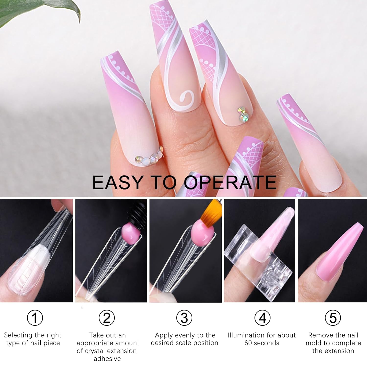 120 Pcs Poly Extension Gel Dual Nail Forms Nail Molds With Scale Builder Coffin Nail for Gel Manicure Nail Art Design Salon DIY at Home (Long Ferrari Dual Nail Forms Set)-Velvo Beauty