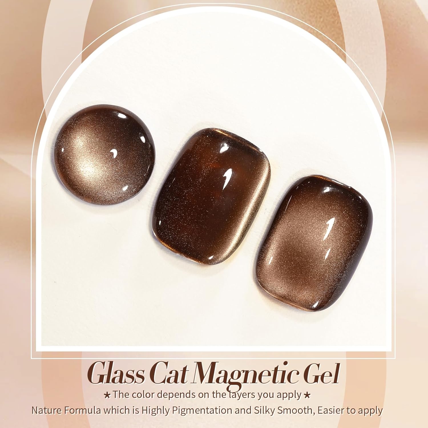 BORN PRETTY Cat Magnetic Eye Gel Nail Polish,Brown Jelly Glass Magnetic Gel Polish Glitter Soak Off Nail Art Salon Manicure Home Gift 15ml-Velvo Beauty
