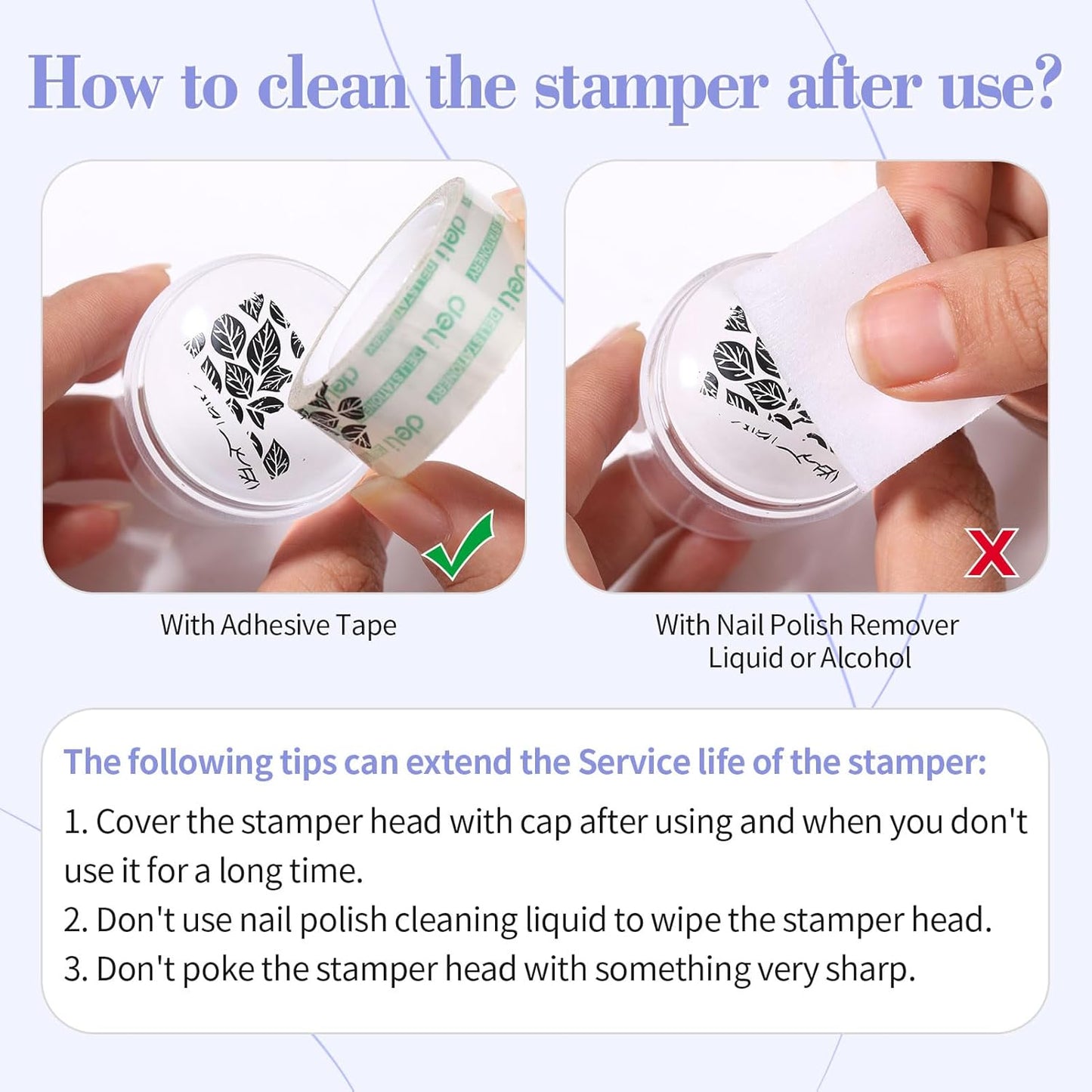 Born Pretty French Tip Nail Stamp, 6PCS Art Stamper With Scrapers, Silicone Stamping Long & Short Jelly Stamper Kit for French Manicure Home DIY Art Salon-Velvo Beauty