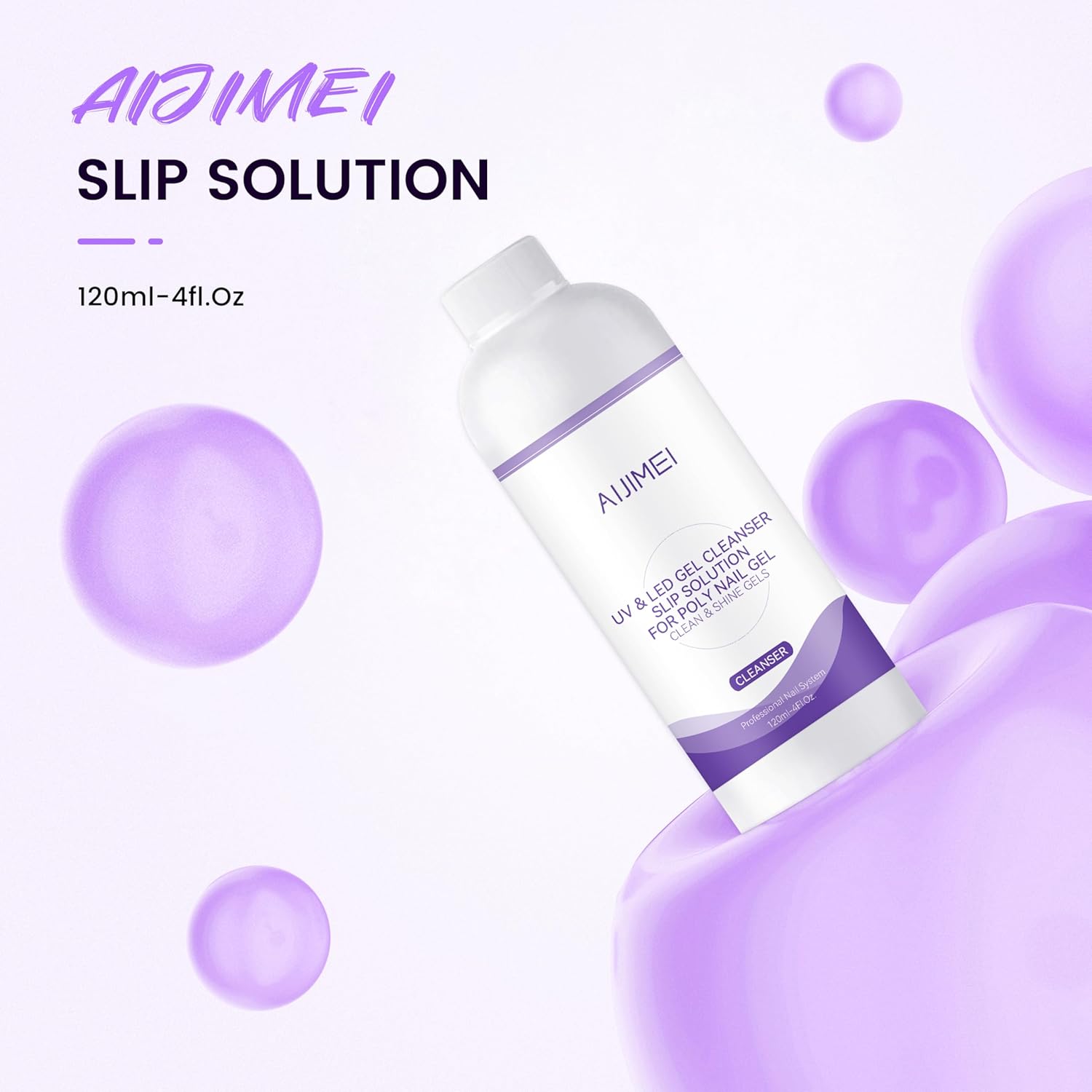 AIJIMEI Gel Nail Slip Solution Poly Gel Slip Solution Set 4FL.OZ Slip Solution for Builder Nails Gel Nail Solutions with Nail Art Tool, Gel Cleanser for Poly Nail Gel Nails Hard Gel-Velvo Beauty