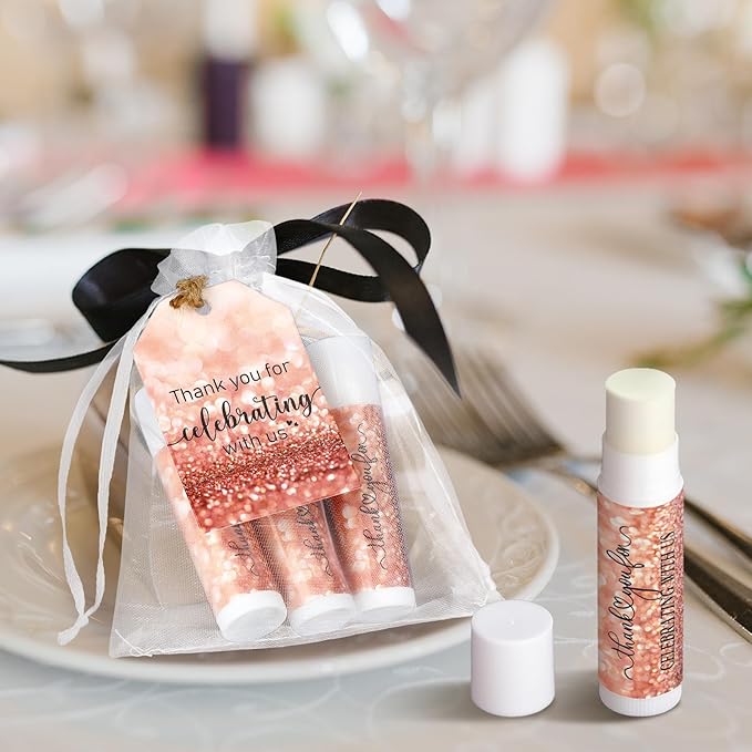 Dunzy 50 Pack Bridal Shower Favors Gifts Bulk Lip Balms Wedding Bachelorette Favors Baby Shower Favors Prizes Souvenirs Thank You Appreciation Gifts for Guests Women Men Coworker Staff-Velvo Beauty