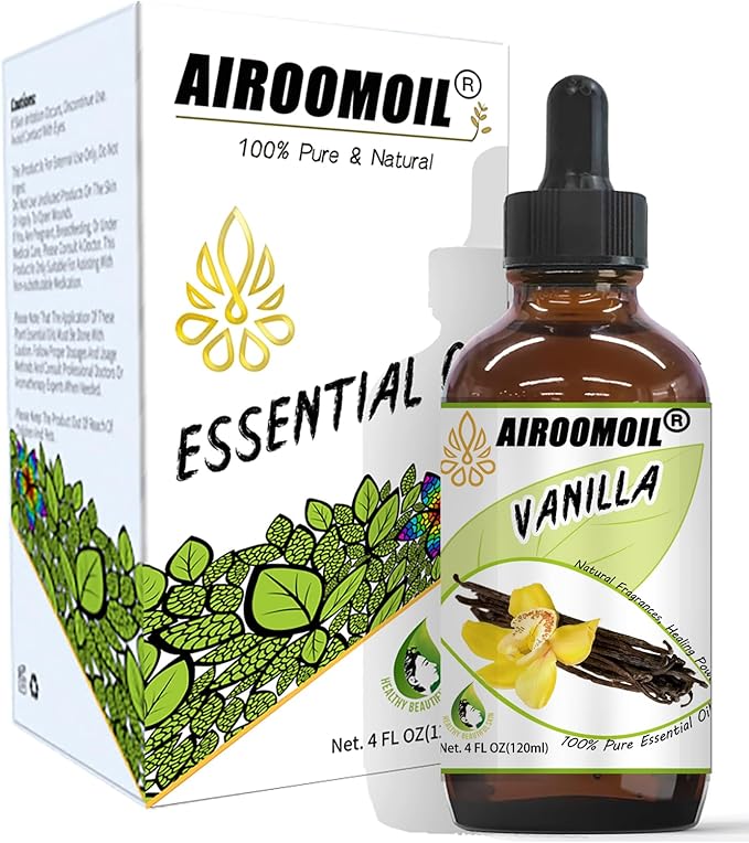 Vanilla Bean Essential Oil Warm Scented Oils Perfume Air Freshener Diffuser Candle Making Aroma Refill Wick Scent Skin Fragrance Oil 4 Fl Oz-Velvo Beauty