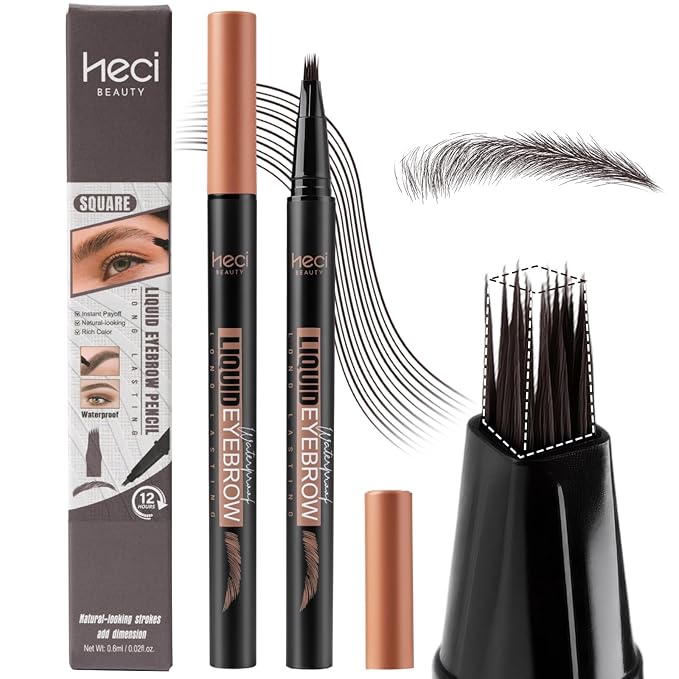 Eyebrow Pen, Angled Brow Brush,Eyebrow Pencils for Women,Natural Brow Pen,Hair-Like Strokes, 24hrs Long-Lasting,Waterproof, Smudge-Proof,Easy to Use, Multiple Uses,Gifts for Her,Chocolate-Velvo Beauty