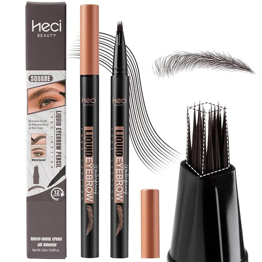 Eyebrow Pen, Angled Brow Brush,Eyebrow Pencils for Women,Natural Brow Pen,Hair-Like Strokes, 24hrs Long-Lasting,Waterproof, Smudge-Proof,Easy to Use, Multiple Uses,Gifts for Her,Chocolate-Velvo Beauty