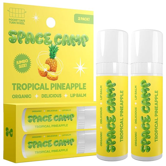 Wellness Jumbo Lip Balm - Tropical Pineapple Organic Flavored Balm (2 Pack)-Velvo Beauty