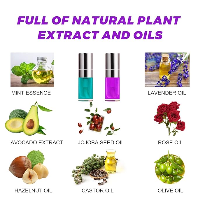 Lip Glow Oil Set, 2 Pcs Comforts Plumping Lip Oil, Refreshes Hydrating Lip Gloss Oil, Non-sticky Lip Plumper Gloss, Nourishing Lip Oil Tinted Lip Balm Lip Care, Soothes Tinted Lip Oil For Dry Lip-Velvo Beauty