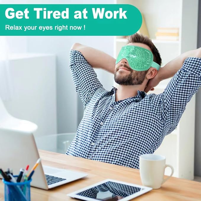 ONLYSKY BEAUTY Cold Eye Mask Cooling Gel Eye-Mask for Dry Eyes, Eye relax and Pressure Release as Gift for women (Green)-Velvo Beauty