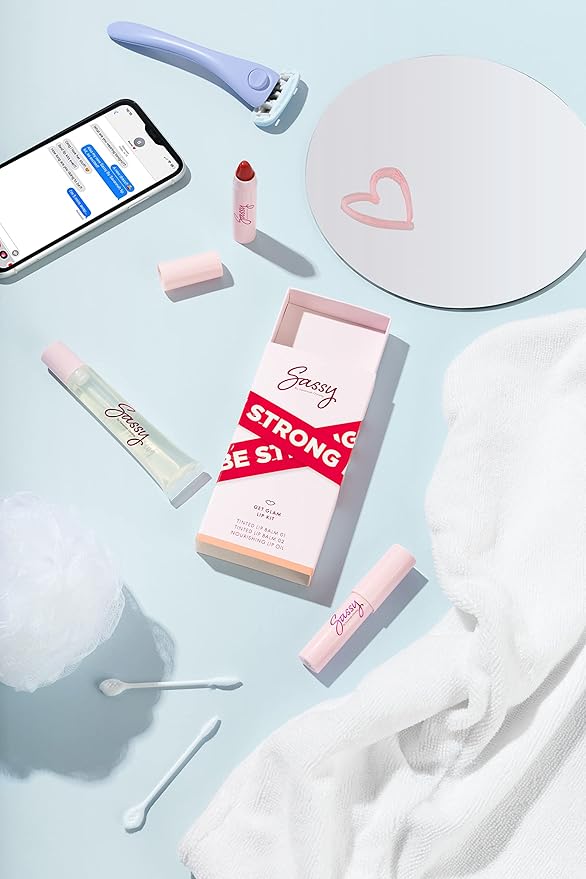 Sassy by Savannah Chrisley Breakup Collection Lip Kit - Contains 2 Balms and Oil to Enhance Your Pout - Nourishing Formulas for Everyday Wear - Luscious and Smoother Results - Get Glam - 3 pc-Velvo Beauty