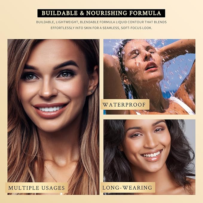 KIMUSE Soft Liquid Contour Stick, Glow Liquid Cream Bronzer, Weightless, Long-Wearing, Smudge Proof, Natural-Looking, Blendable, Bronzer Makeup-Velvo Beauty