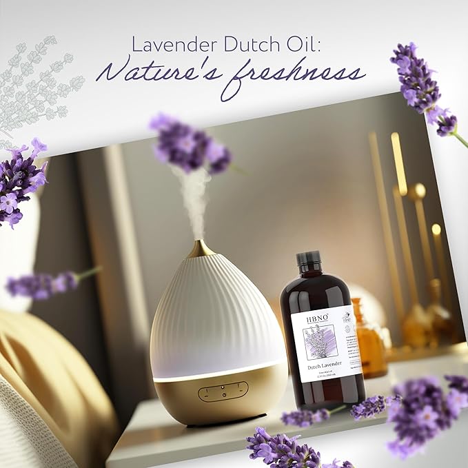 HBNO Lavender Dutch Oil - 32 oz (950 ml) Large Size - Ideal for Shampoos, Conditioners, Mouth Washes, Face wash, Lotions, and Skin Care Products (Glass Bottle).-Velvo Beauty