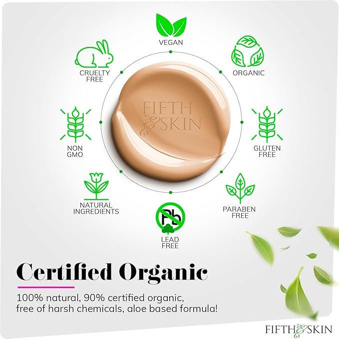 Fifth & Skin: Better’n Ur Skin Liquid Foundation (PORCELAIN) - Natural, Organic, Vegan, Cruelty-Free - Gluten-Free Beauty with Buildable Coverage and Palm-Free Luxury - 1 oz-Velvo Beauty