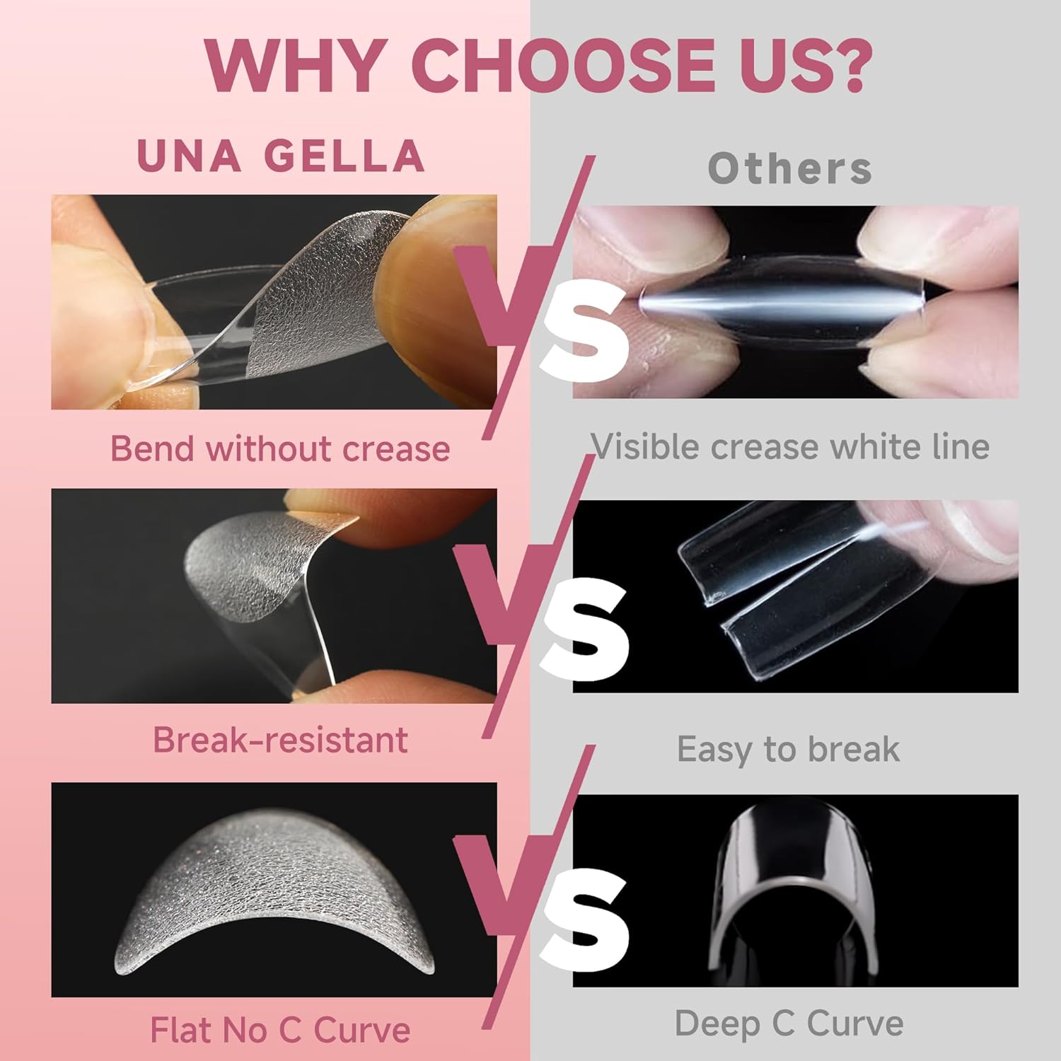 UNA GELLA Medium Almond Gel Nail Tips Half Matte 312pcs Almond Gel Nails No C Curve Clear False Fake Nails Effective Nail Extensions for DIY Art Salon-Level Press On Nails, 12 Sizes-Velvo Beauty