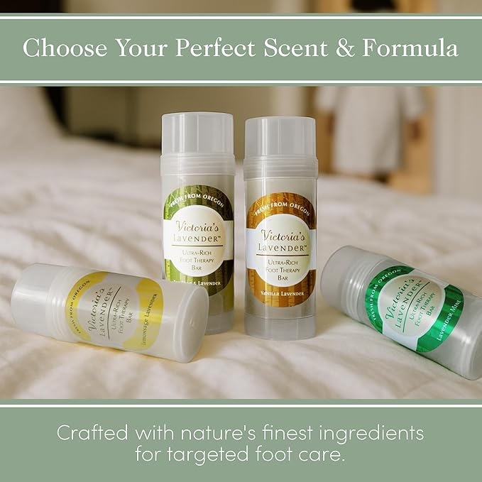 Victoria's Lavender Heel Balm Stick – Ultra-Rich Foot Therapy Balm for Dry, Cracked Feet – Softener for Cracked & Rough Skin – Dry Heels Treatment for Men and Women - Lavender Mint - 2 packs-Velvo Beauty